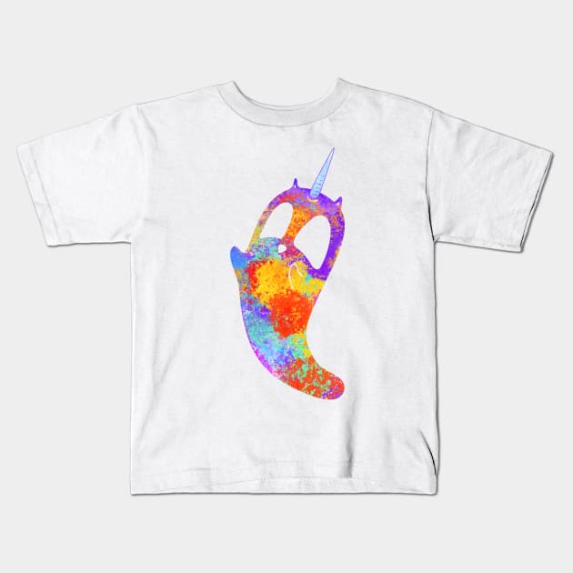 Kayley’s unicorn cat ghost 2 Kids T-Shirt by Surplusweird